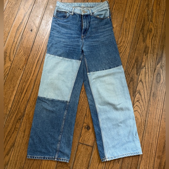 Monki Jeans Blue Patch Jeans - Picture 2 of 8